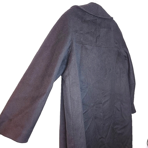 Forstmann trenchcoat vintage 100% wool soft long sleeve black made in USA retro - Picture 9 of 9